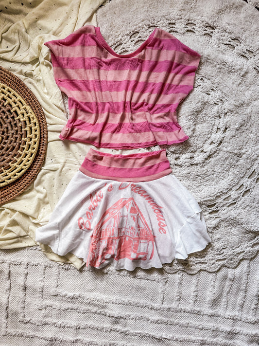 4T Louie (very slightly cropped)tee + Circle skirt bikers