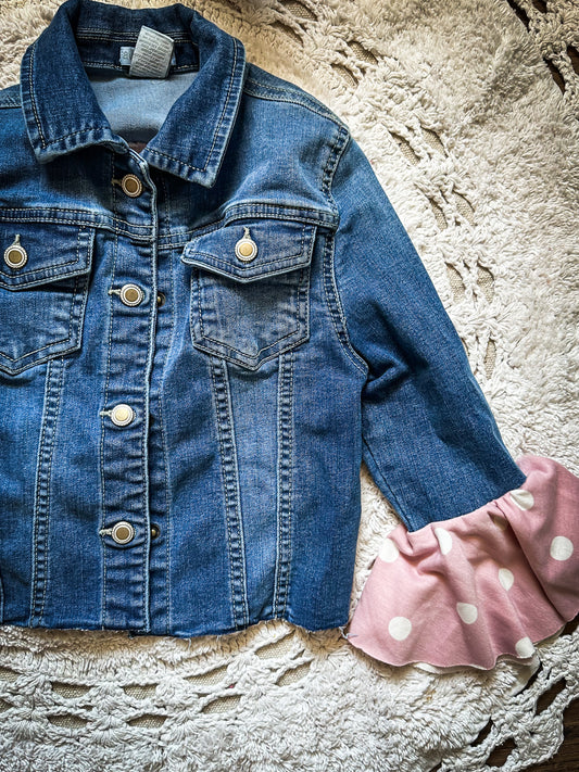 Size 6/ 6X upcycled denim jacket